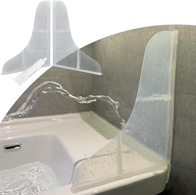 Mofason Silicone Shower Splash Guard, Clear